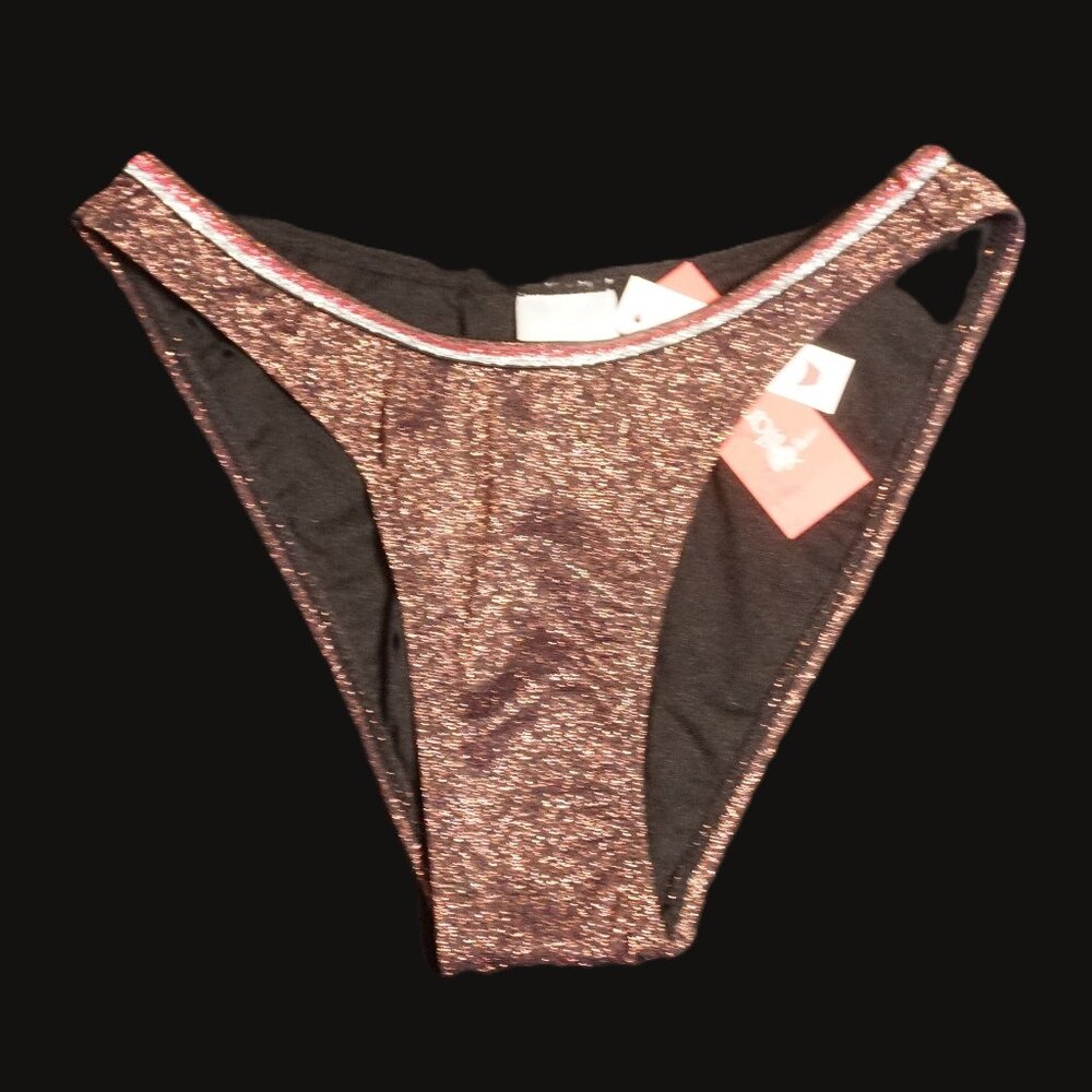 Xhilaration High Leg Rose Gold Bikini Bottoms Women's XS (00)